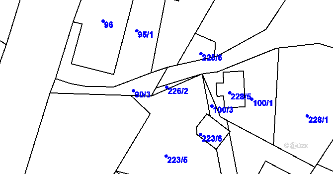 Parcela st. 226/2 v KÚ Lada, Katastrální mapa
