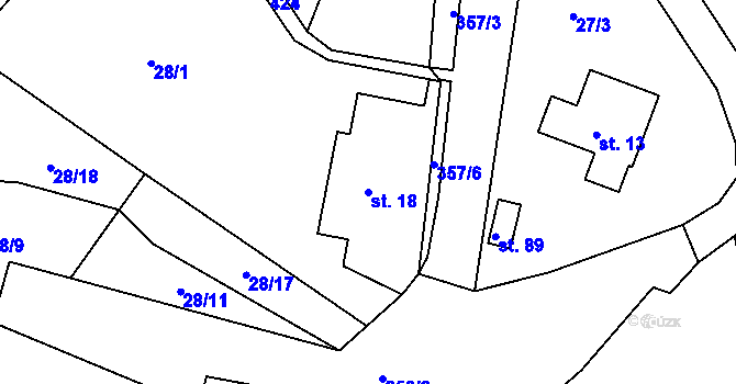 Parcela st. 18 v KÚ Častolovice u České Lípy, Katastrální mapa