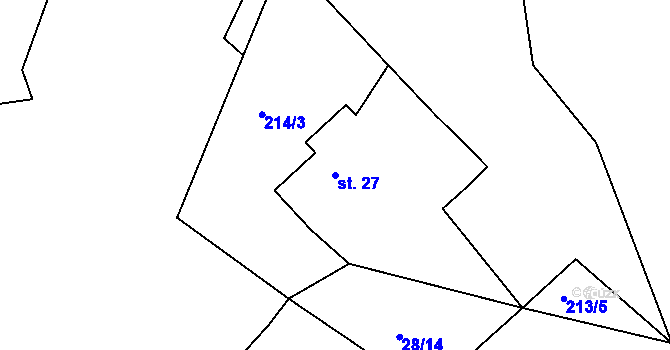Parcela st. 27 v KÚ Častolovice u České Lípy, Katastrální mapa
