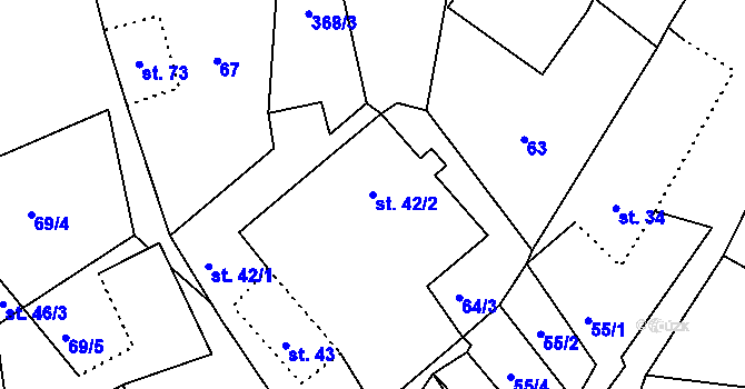 Parcela st. 42/2 v KÚ Častolovice u České Lípy, Katastrální mapa