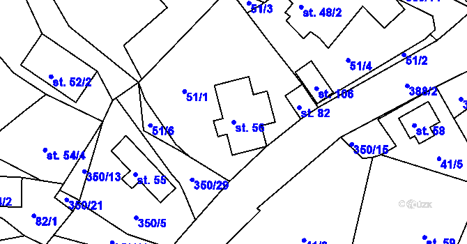 Parcela st. 56 v KÚ Častolovice u České Lípy, Katastrální mapa