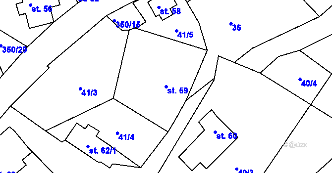 Parcela st. 59 v KÚ Častolovice u České Lípy, Katastrální mapa