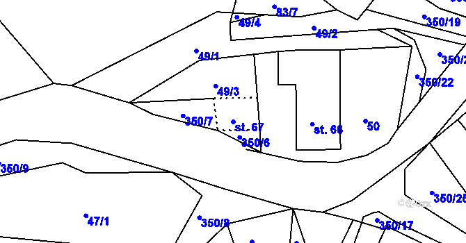 Parcela st. 67 v KÚ Častolovice u České Lípy, Katastrální mapa