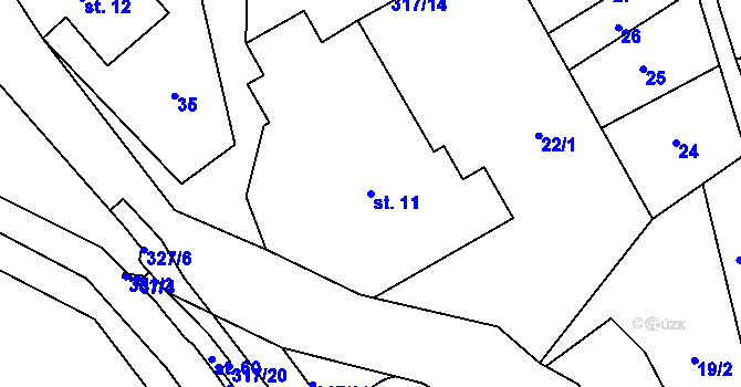 Parcela st. 11 v KÚ Česká Metuje, Katastrální mapa