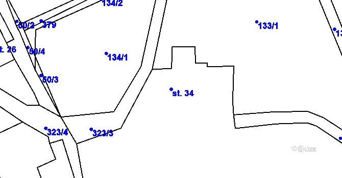 Parcela st. 34 v KÚ Česká Metuje, Katastrální mapa
