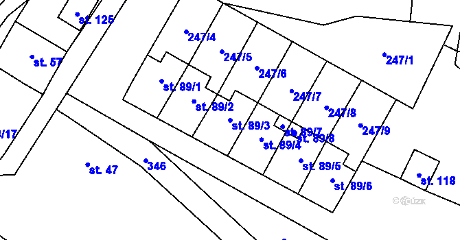 Parcela st. 89/3 v KÚ Česká Metuje, Katastrální mapa