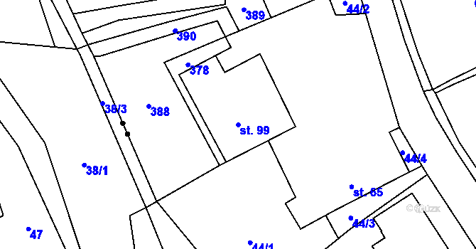 Parcela st. 99 v KÚ Česká Metuje, Katastrální mapa