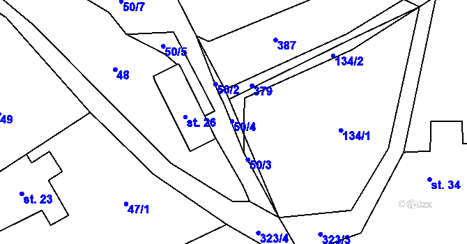 Parcela st. 50/4 v KÚ Česká Metuje, Katastrální mapa
