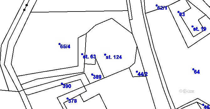 Parcela st. 124 v KÚ Česká Metuje, Katastrální mapa