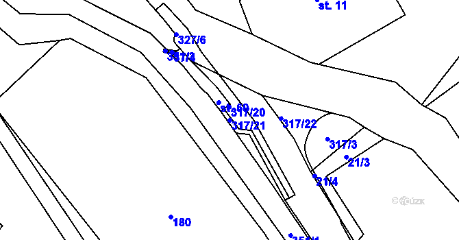 Parcela st. 317/21 v KÚ Česká Metuje, Katastrální mapa