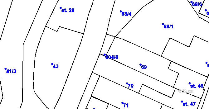 Parcela st. 804/8 v KÚ Česká Olešná, Katastrální mapa