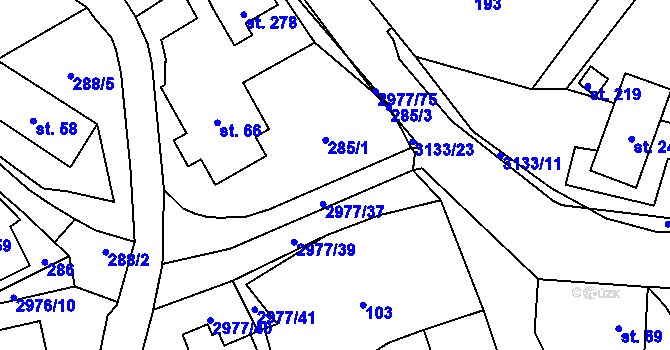 Parcela st. 2977/38 v KÚ Česká Rybná, Katastrální mapa