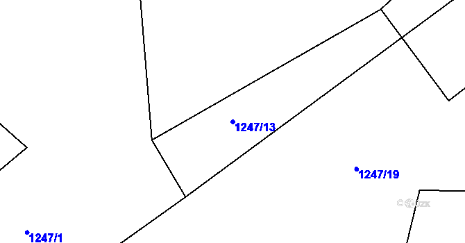 Parcela st. 1247/13 v KÚ Česká Rybná, Katastrální mapa