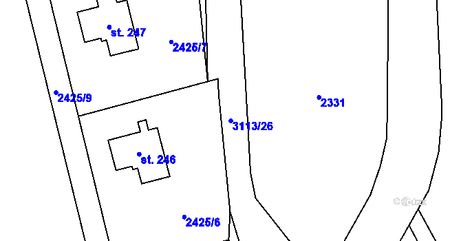 Parcela st. 3113/26 v KÚ Česká Rybná, Katastrální mapa