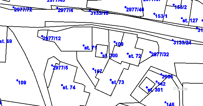 Parcela st. 300 v KÚ Česká Rybná, Katastrální mapa