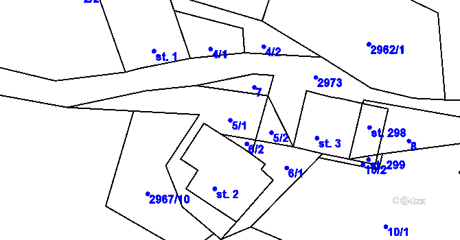 Parcela st. 5/1 v KÚ Česká Rybná, Katastrální mapa