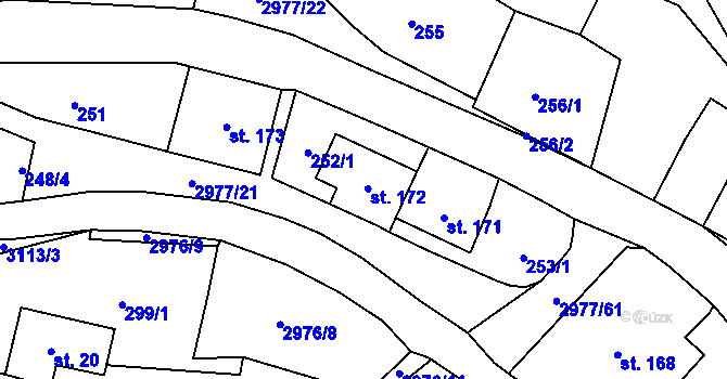 Parcela st. 172 v KÚ Česká Rybná, Katastrální mapa