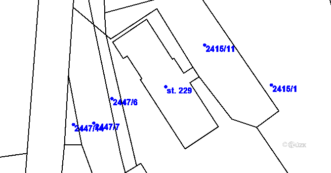 Parcela st. 229 v KÚ Česká Rybná, Katastrální mapa