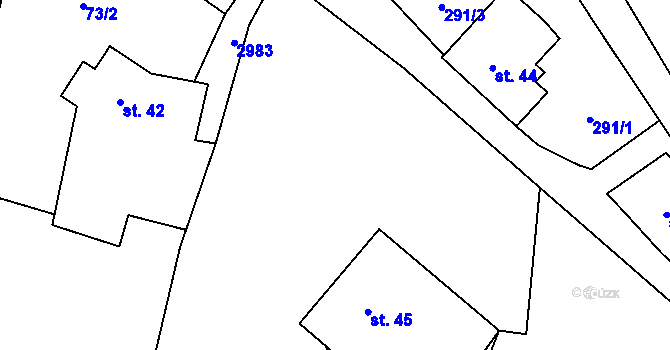 Parcela st. 74/2 v KÚ Česká Rybná, Katastrální mapa