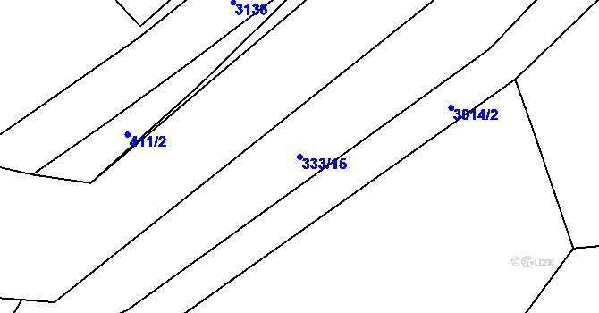 Parcela st. 333/15 v KÚ Česká Rybná, Katastrální mapa