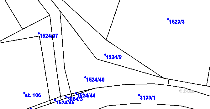 Parcela st. 1524/9 v KÚ Česká Rybná, Katastrální mapa