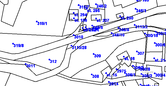 Parcela st. 3113/1 v KÚ Česká Rybná, Katastrální mapa