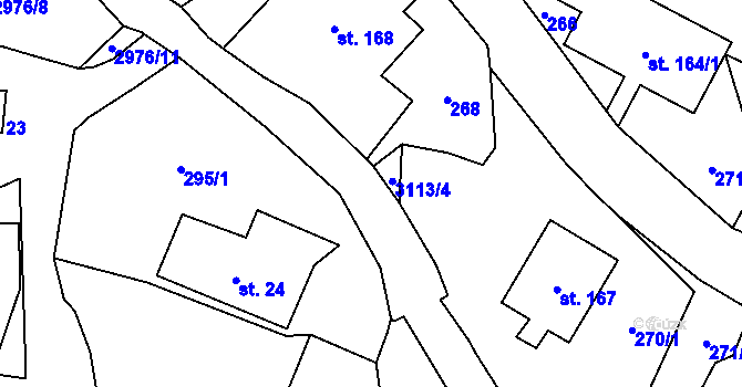 Parcela st. 3113/4 v KÚ Česká Rybná, Katastrální mapa