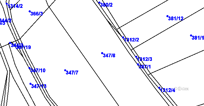 Parcela st. 347/8 v KÚ Česká Rybná u Žamberka, Katastrální mapa