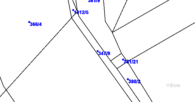 Parcela st. 347/9 v KÚ Česká Rybná u Žamberka, Katastrální mapa