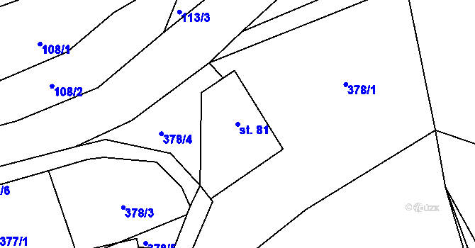 Parcela st. 81 v KÚ Česká Rybná u Žamberka, Katastrální mapa