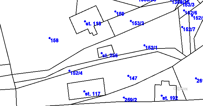 Parcela st. 256 v KÚ Česká Rybná u Žamberka, Katastrální mapa