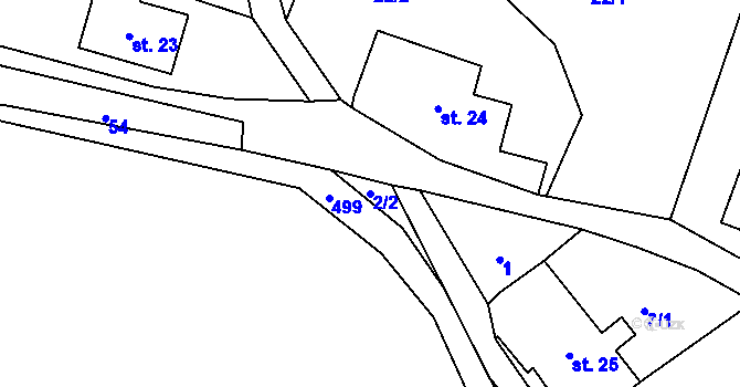 Parcela st. 2/2 v KÚ Česká Rybná u Žamberka, Katastrální mapa