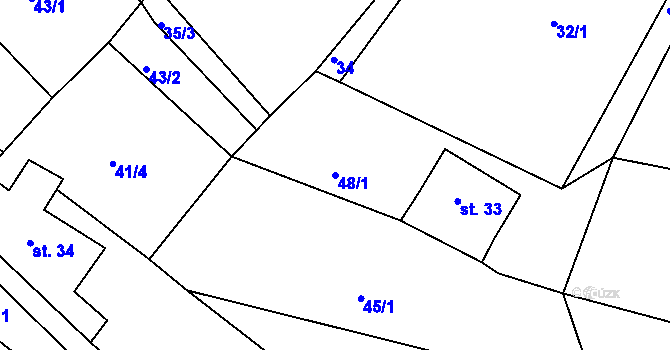 Parcela st. 48/1 v KÚ Česká Rybná u Žamberka, Katastrální mapa