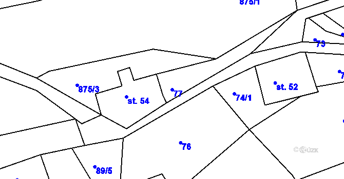 Parcela st. 77 v KÚ Česká Rybná u Žamberka, Katastrální mapa