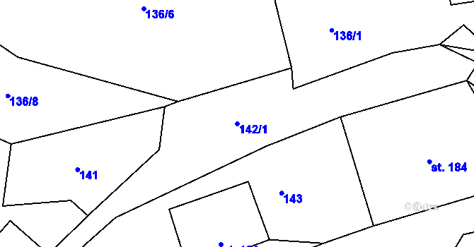 Parcela st. 142/1 v KÚ Česká Rybná u Žamberka, Katastrální mapa