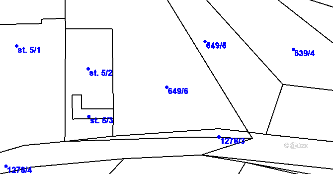 Parcela st. 649/6 v KÚ Česká Rybná u Žamberka, Katastrální mapa