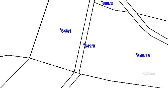 Parcela st. 649/8 v KÚ Česká Rybná u Žamberka, Katastrální mapa