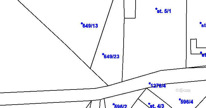 Parcela st. 649/23 v KÚ Česká Rybná u Žamberka, Katastrální mapa