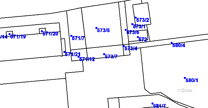 Parcela st. 573/7 v KÚ Česká Skalice, Katastrální mapa