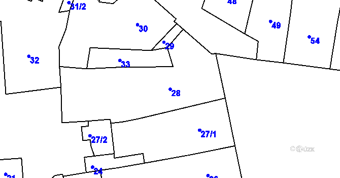 Parcela st. 28 v KÚ Česká Skalice, Katastrální mapa