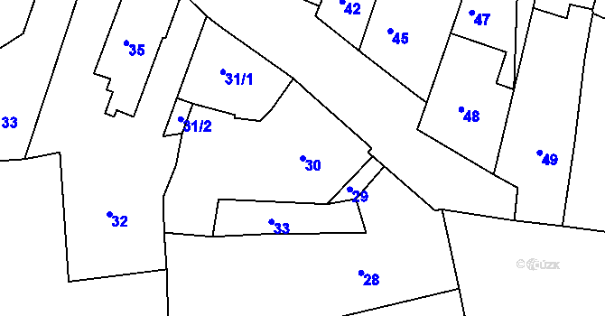 Parcela st. 30 v KÚ Česká Skalice, Katastrální mapa