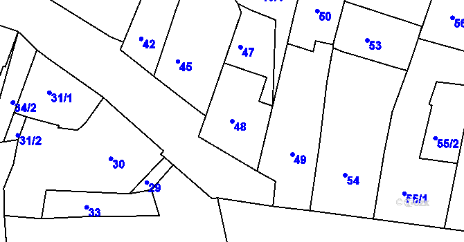 Parcela st. 48 v KÚ Česká Skalice, Katastrální mapa