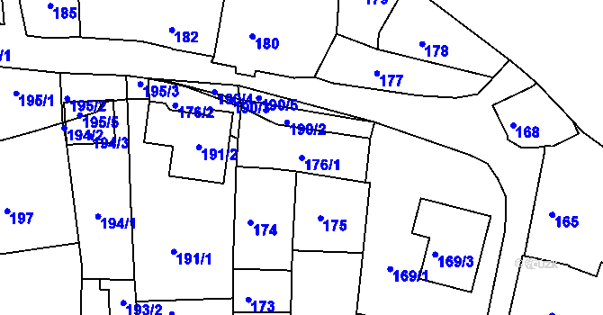 Parcela st. 176/1 v KÚ Česká Skalice, Katastrální mapa