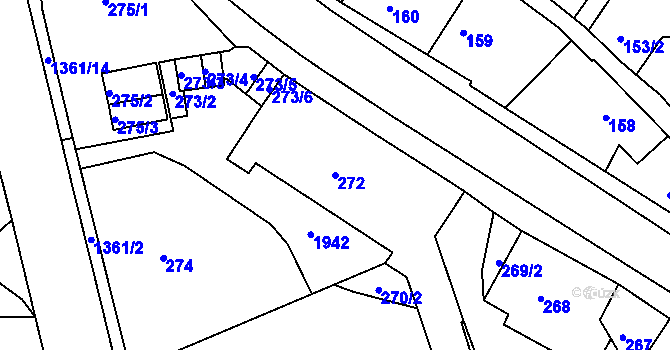 Parcela st. 272 v KÚ Česká Skalice, Katastrální mapa