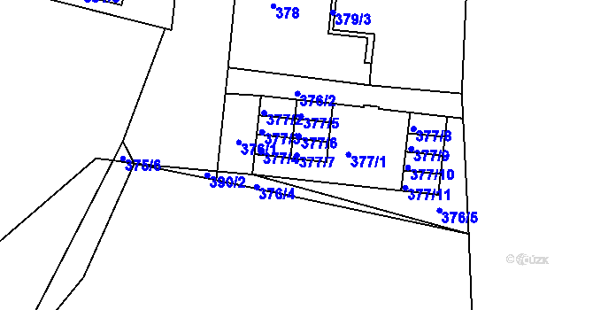 Parcela st. 377/7 v KÚ Česká Skalice, Katastrální mapa
