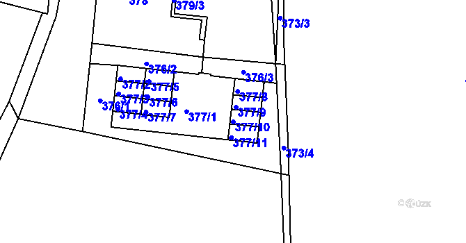 Parcela st. 377/10 v KÚ Česká Skalice, Katastrální mapa