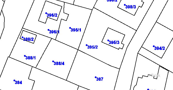 Parcela st. 395/2 v KÚ Česká Skalice, Katastrální mapa