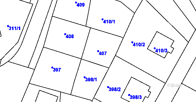 Parcela st. 407 v KÚ Česká Skalice, Katastrální mapa