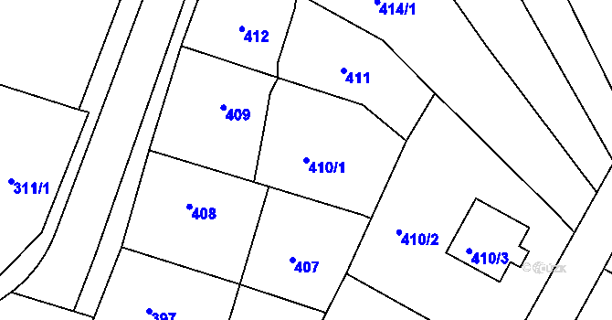 Parcela st. 410/1 v KÚ Česká Skalice, Katastrální mapa