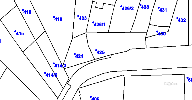 Parcela st. 425 v KÚ Česká Skalice, Katastrální mapa